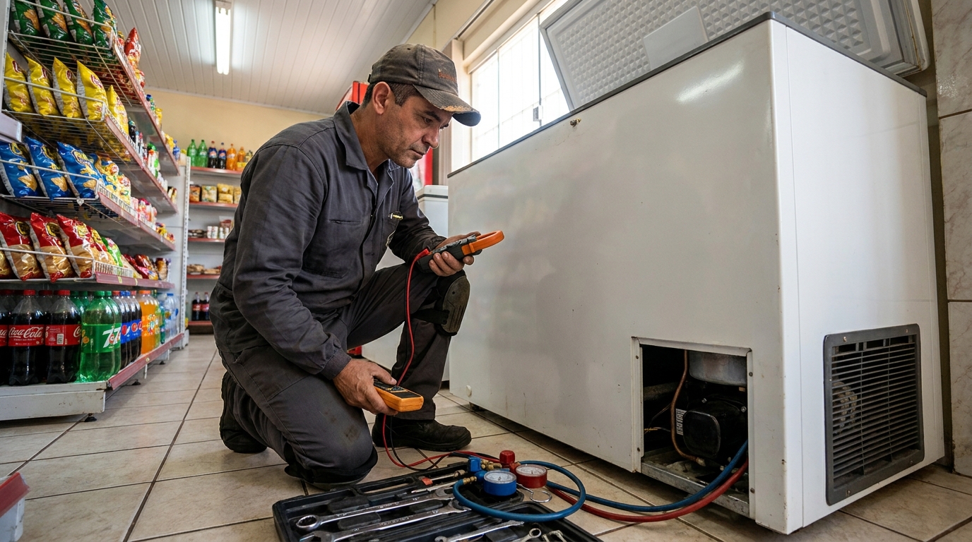 Reparo na placa eletrônica do freezer em Anápolis‑GO